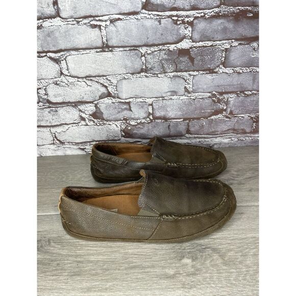 Olukai Akepa Moc Brown Leather Boat Slip On Moccasin Loafer Shoes Men 9M US/42EU - Picture 12 of 16